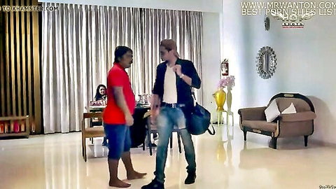 Two Indian men in casual chat with woman in background, Hotshots Love Lust series
