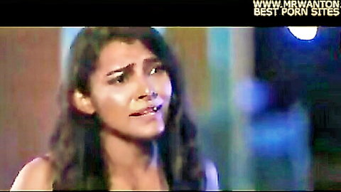 Expressive Indian woman with long dark hair in emotional close-up from free Indian porn video