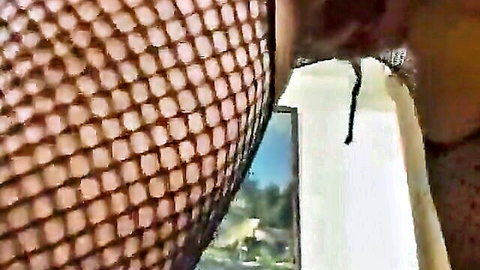 Anna Nova's big ass in fishnet stockings during intense anal fuck