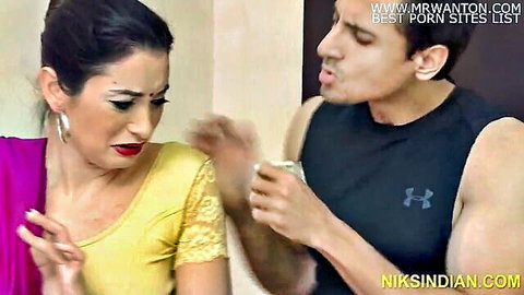 Hot Indian maid Kaanta Bai caught stealing by muscular guy
