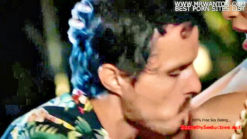 Savannah Sixx intimate neck kiss on vacation with cheater in tropical shirt
