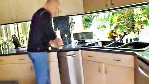 Sunny Lane invites fuck in steamy kitchen scene with hunk