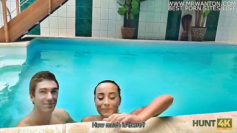 Smoking-hot brunette in pool smiles at guy in Hunt4K pickup fuck thumbnail
