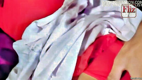Indian woman in red outfit with hand undressing her in Sabnam ka Nikaah Episode 1 bridal scene