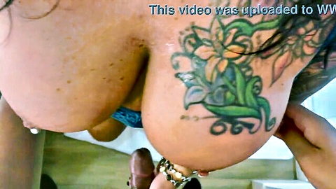 Ashton Blake's big tattooed tits in raw titjob action with friend’s mom vibe