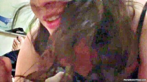 Cute amateur girlfriend smiling while sucking cock in homemade video