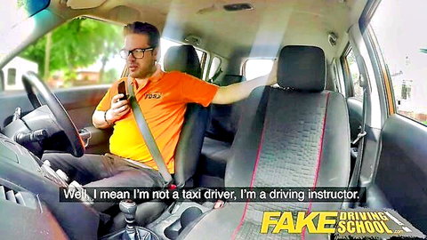 Barbie Sins Fake Driving School scene with instructor in car