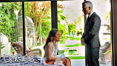 Kendra Spade in sexy white dress with suited butler - Babes thumbnail