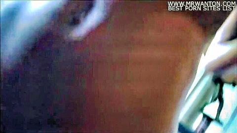 Blurry close-up of brunette sucking cock in amateur POV blowjob