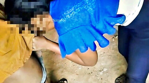 HansiHotSex Sri Lankan outdoor sex with blue dress tease, amateur thumbnail