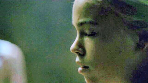 Milly Alcock as young Rhaenyra Targaryen profile close-up from House of the Dragon nude scene