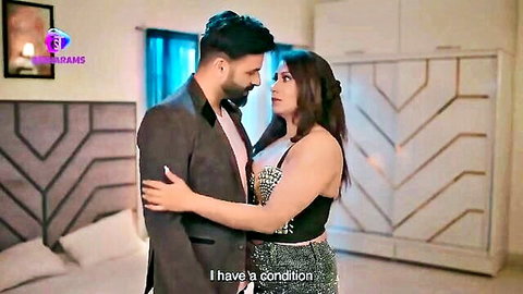 Indian couple in romantic embrace from Besharams Ghar Sasur Hindi web series