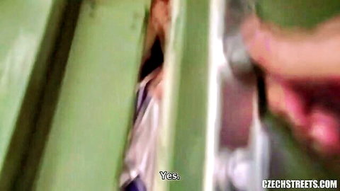 Czech Streets amateur conductor in toilet sex scene