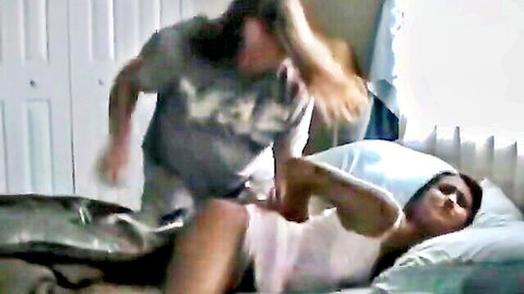 Drea tied on bed by dominant man in BDSM restraint scene