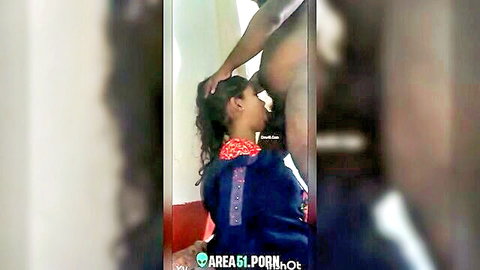 Young Indian girl forced to suck landlord's big black cock for rent