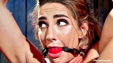 Chanel Preston gagged in bondage, BDSM scene with Savannah Fox from Whipped Ass