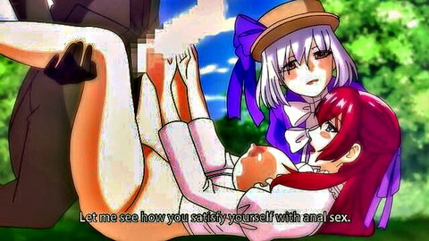 Hentai anime girls in explicit anal masturbation scene, yuri lesbian action