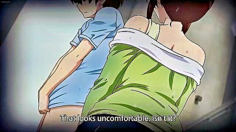 Hentai scene from Jitaku Keibiin: anime girl in uncomfortable exposed position