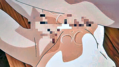 Censored hentai babe in thrilling explicit sex pose, big tits and curves