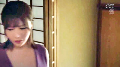 Ai Kano busty K-Cup Japanese wife in purple dress JAV thumbnail