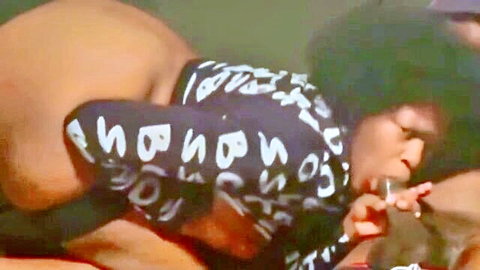 Ebony woman with big ass in doggy style vaginal sex by husband's friend