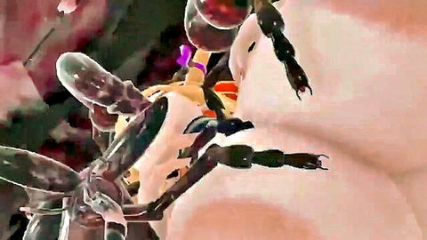 Hentai girl entangled in erotic insect encounter