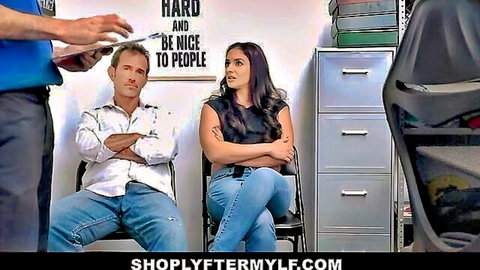Busty Latina Sheena Ryder as shoplifter confronted by security