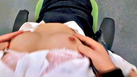 Aoki Misora exposing natural breasts groped in JAV office scene