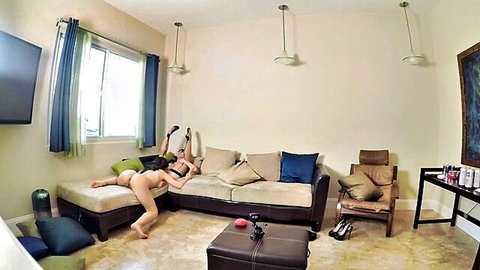 Nicole Doshi nude gamer girl posing on couch with controllers