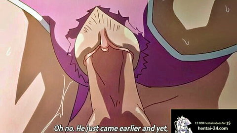 Uncensored hentai close-up of stretched pussy with creampie overflow