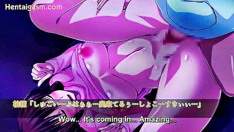 Purple hentai girl amazed by deep vaginal penetration in anime sex scene