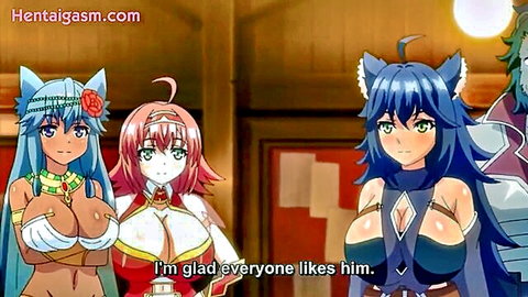 Busty anime catgirls in revealing fantasy outfits from Renseijutsushi Colette No H Na 4 hentai