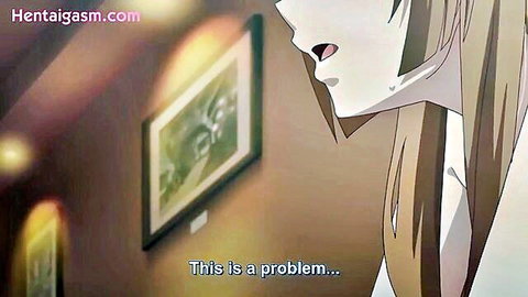 Blonde hentai girl with surprised expression in Rakuen Shinshoku Island scene