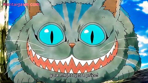 Grinning Cheshire Cat hentai character from Otogibanashi No Onigokko 2 anime
