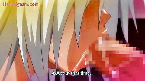 Blonde hentai babe climaxing with flushed face in Joshi Luck 4