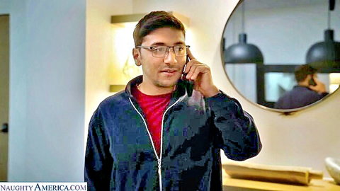 Man in glasses talking on phone, casual style