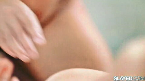 Elsa Jean and Callie Nicole in steamy lesbian intimacy from Glitterotica