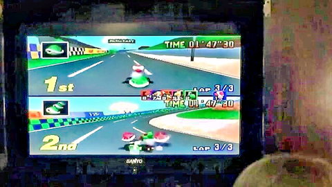 Daisy loses at Mario Kart to Lucas and gets creampied