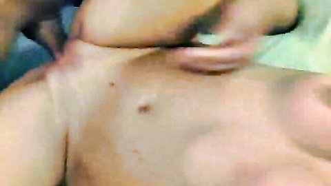 Hands gripping woman's pale neck hard with red marks in rough sex choke