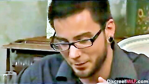 Young stud in glasses from Mature Hot Mother Fucking Young Stud video