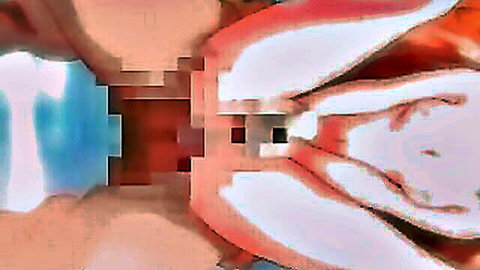 Blurry anime hentai close-up of censored pussy in hot sexy scene