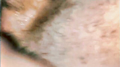 Close-up of hairy big dick penetrating sloppy hairy pussy