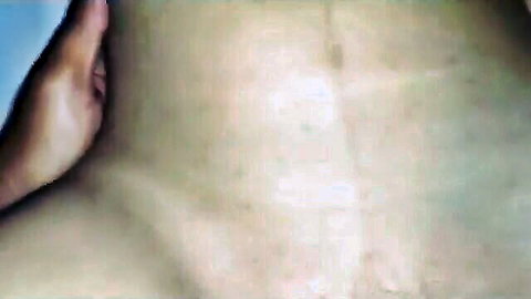 South Asian babe's tight pink pussy and asshole spread wide by hand