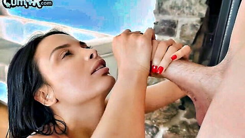 Anissa Kate erotic massage on cock in anal creampie scene