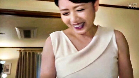 Eriko Miura smiling in elegant white off-shoulder dress, surrogacy mother JAV thumbnail