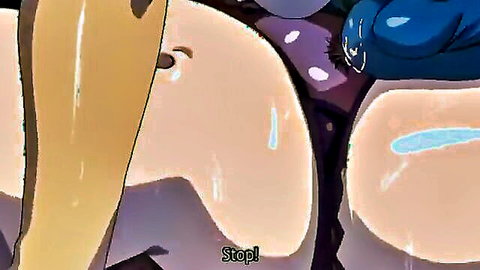 Hentai anime girls bending over showing plump bare asses in classroom
