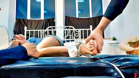 Alina endures intense foot tickle torture in TickleTherapy session