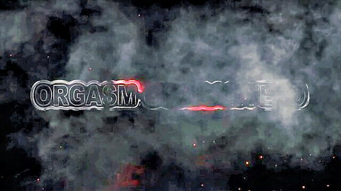 Smoky metallic 'ORGASMSM' logo with red glowing SM evoking hardcore orgasm BDSM fetish.