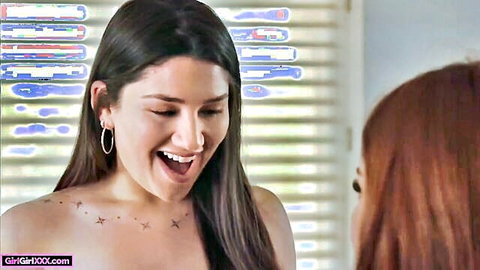 Alyx Star teases Vanna Bardot smiling intimately in lesbian roommate scene