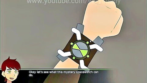 Anime-style Ben 10 Omnitrix parody with mysterious spacewatch on wrist